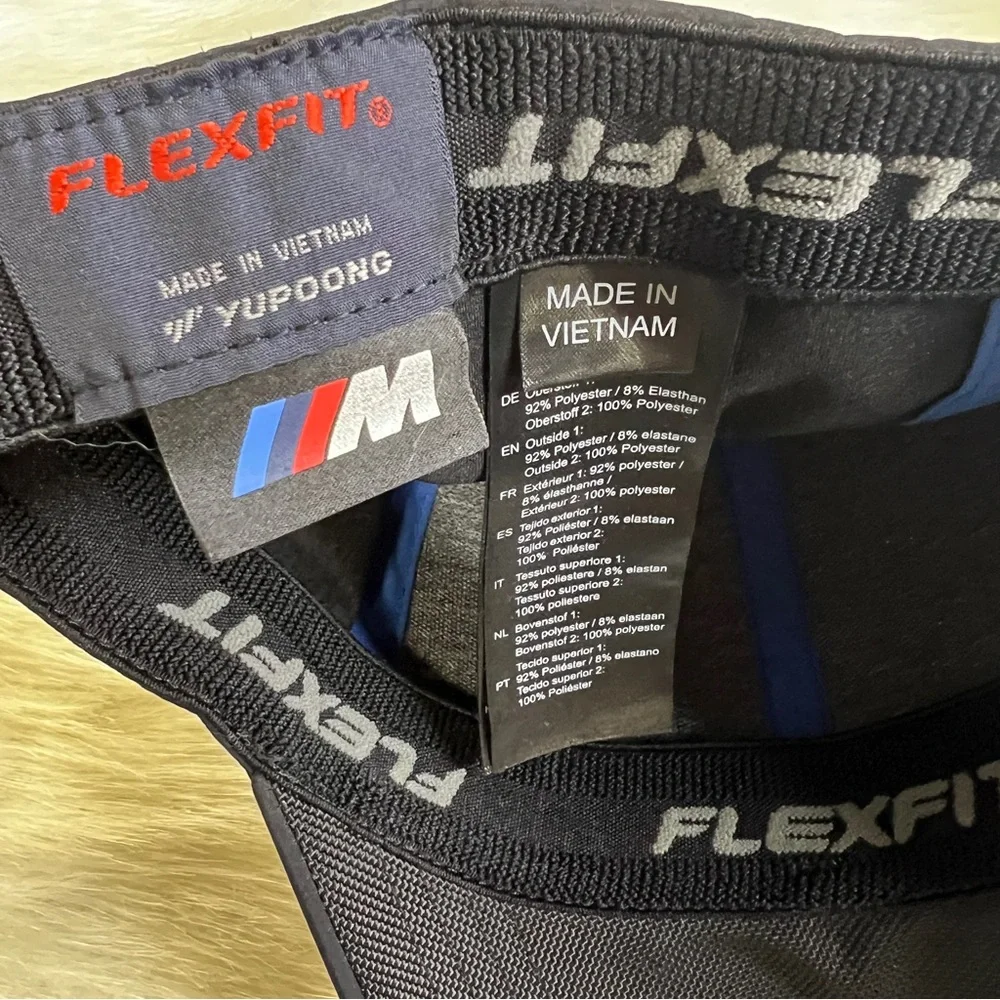 BMW Limited Edition M Racing Metallic Black Silver Logo Ball Cap Flexfit Hat NEW - Picture 9 of 16